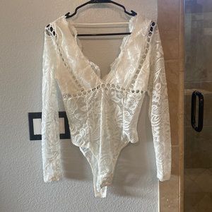 White lace bodysuit
